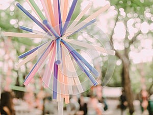 Colourful from set of straws tube for outdoor party and event