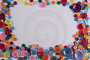 Colourful sewing buttons frame