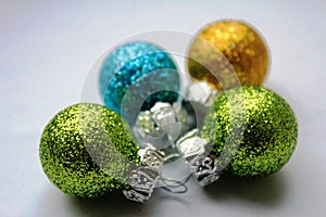 Colourful shiny Christmas baubles