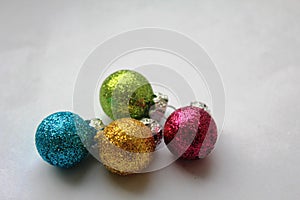 Colourful shiny Christmas baubles