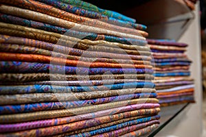 Colourful silk scarfs photo