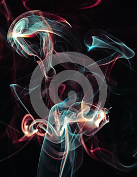 Colourful smoke forms, dynamic abstract design image