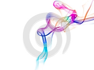 Colourful smoke on white background