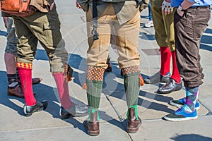 Colourful socks and shoes at Tweed Run