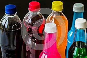 Colourful soda wate