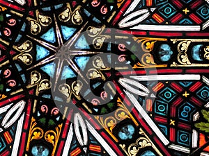 Colourful stained glass pattern 7