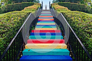 A colourful stairway