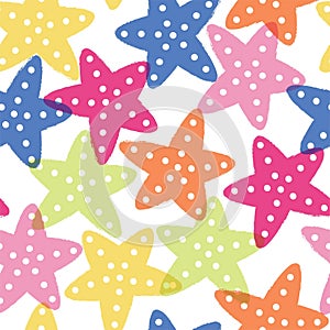 Colourful Star Abstract Seamless Pattern