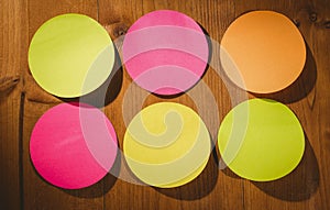 Colourful sticky notes with copy space