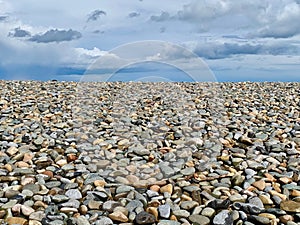 Colourful stones on a beach