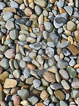 Colourful stones on a beach