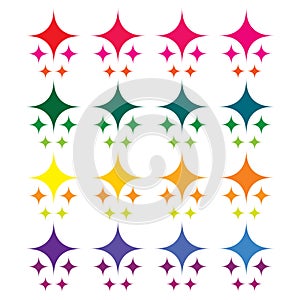 colourful strar pattern on white background vector design