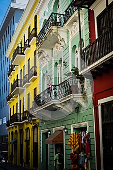 Colourful street in Old San Juan Puerto Rico