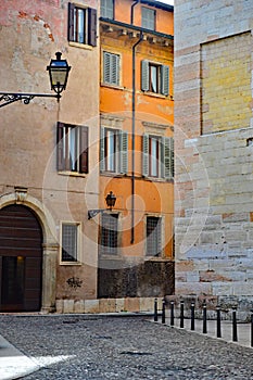 Colourful Street scene from Verona, Italy