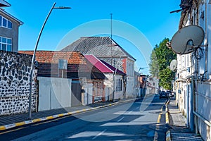 Colourful street in Zaqatala, Azerbaijan