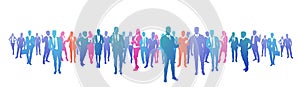 Colourful success business people silhouette, group of diversity businessman and businesswoman successful team concept
