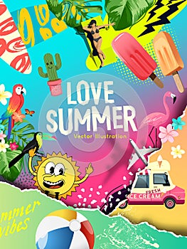 Colourful Summer Holiday Mash Up Background