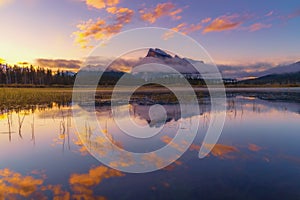 Colourful Summer Sunrise At Vermilion Lakes