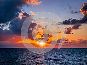 Colourful sunrise over the ocean, Cayo Guillermo, Cuba