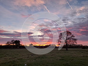 Colourful Sunset in the winter