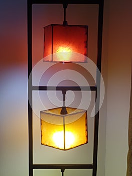 Colourful tall mood floor lamp