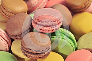 Colourful tasty macaroons