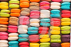 Colourful tasty macaroons