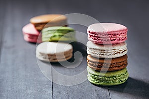 Colourful tasty macaroons