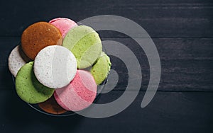 Colourful tasty macaroons