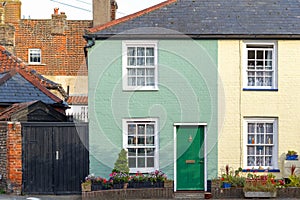 Colourful terraced houses in Southwold, a seaside town in the UK