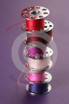 Colourful thread spools