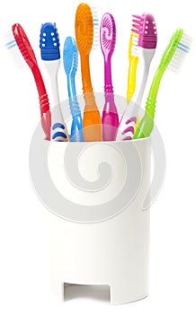 Colourful tooth brushes