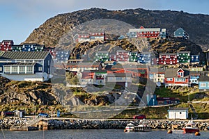 Colourful town of Qaqortoq in south Greenland photo