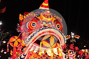 Colourful traditional chinese dragon decoration for New year`s day