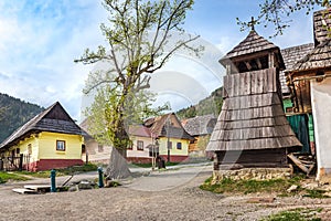 Colourful traditional wooden houses in mountain village Vlkolinec- UNESCO SLOVAKIA