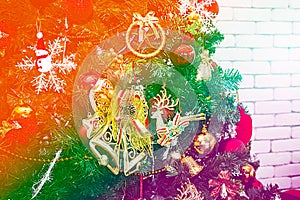 Colourful a tree with gifts box christmas day