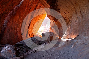 Cave in side of Uluru/Ayers Rock in Australia