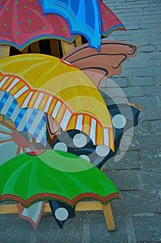 Colourful umbrellas