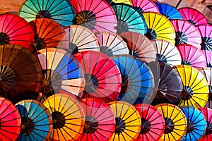 Colourful umbrellas abstract background