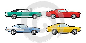 Colourful vector muscle cars