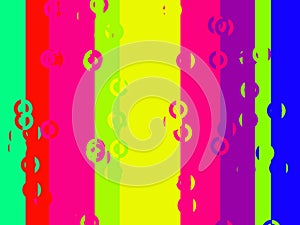 Colourful vertical stripes bars and circles