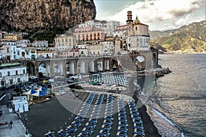 Colourful view of Atrani Village at Amalfi Coast