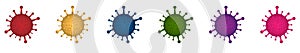 Colourful virus, bacteria cells, vector image