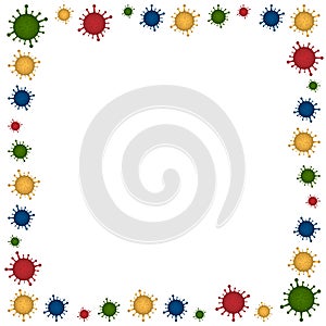 Colourful virus frame, vector image