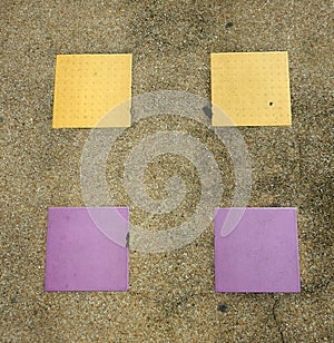 Colourful walkway tiles