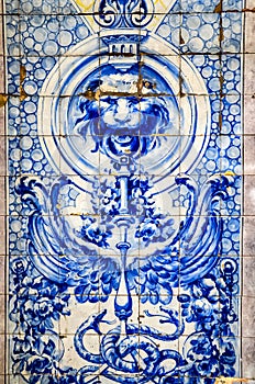 Colourful wall tile design of Lisboa, Portugal