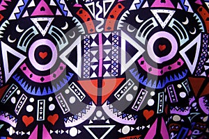 Colourful west african pattern textile