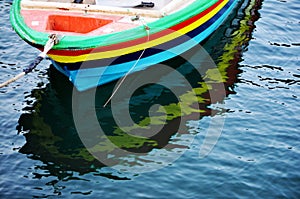 Colourful wooden boat