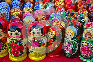 Colourful wooden matryoshkas