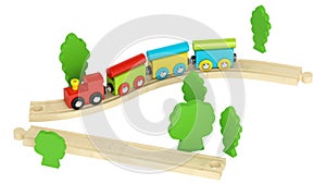 Colourful wooden model train